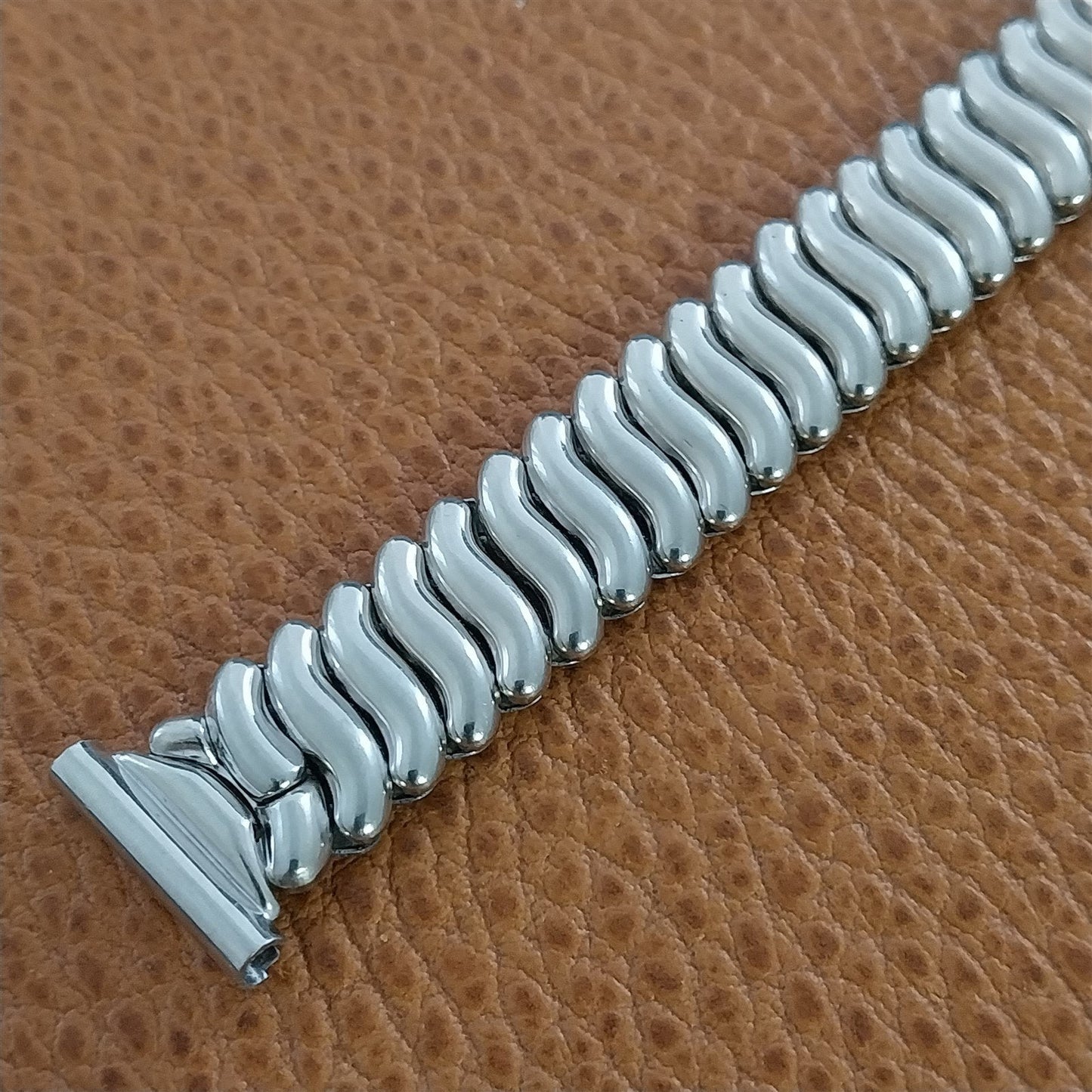 5/8" Speidel Solid 10K White Gold nos Classic 1940s Vintage Watch Band