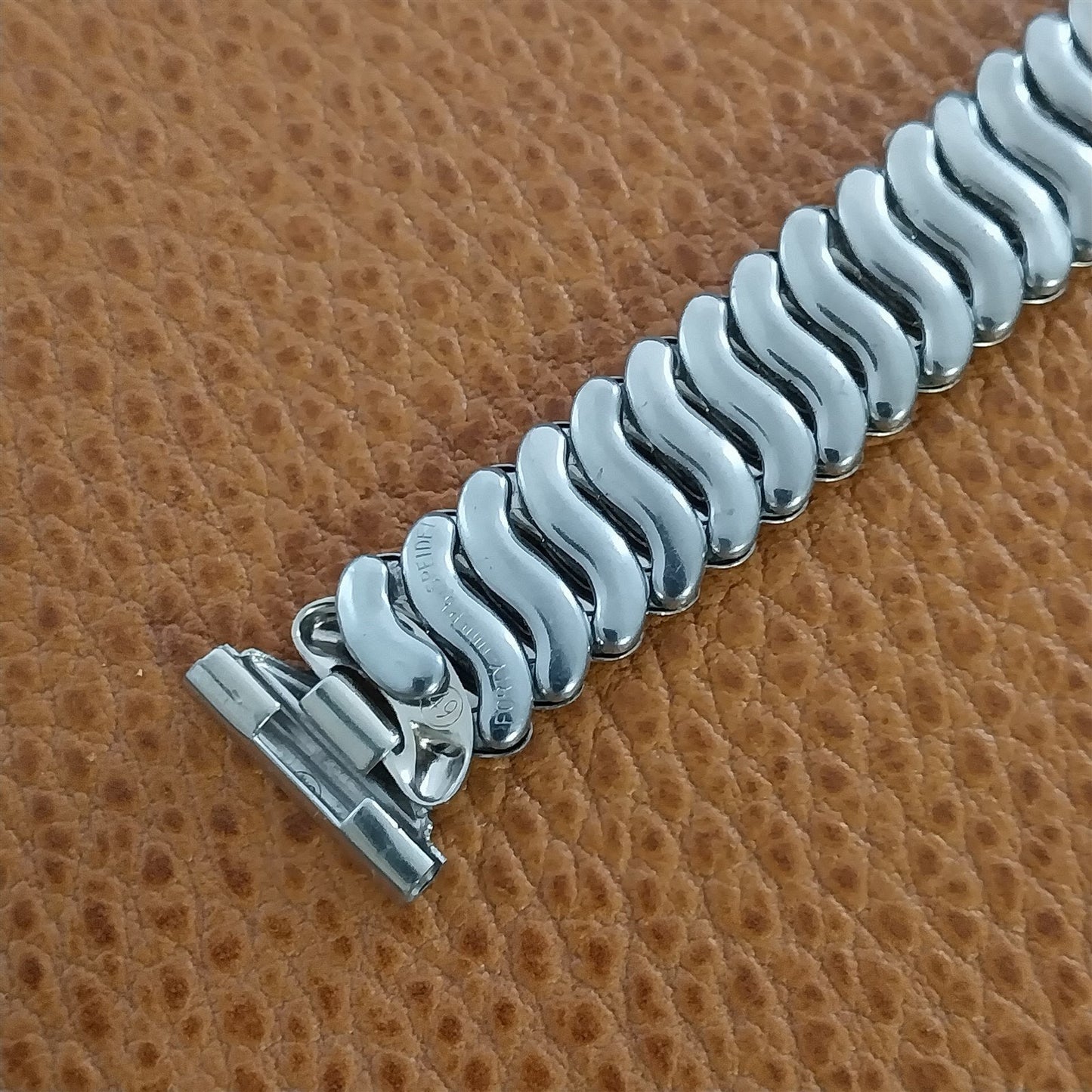 5/8" Speidel Solid 10K White Gold nos Classic 1940s Vintage Watch Band