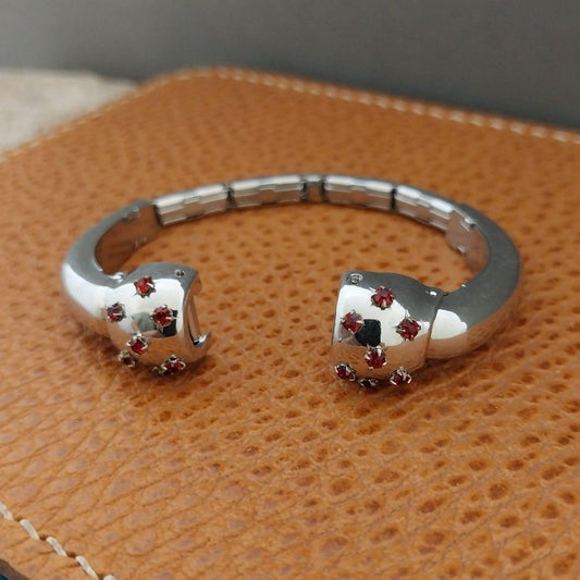 1950s Kreisler Ladies Gold-Filled & Red Rhinestone Cocktail Vintage Watch Band