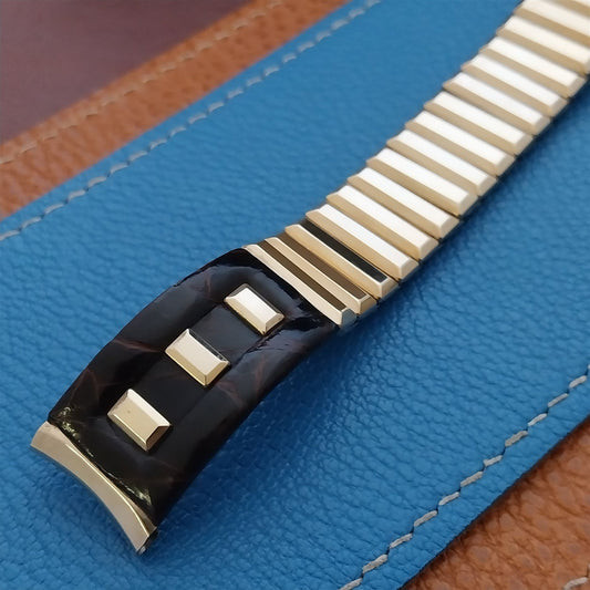 Vintage Admiral 17.2mm 10k Gold-Filled & Alligator Unused Classic Watch Band