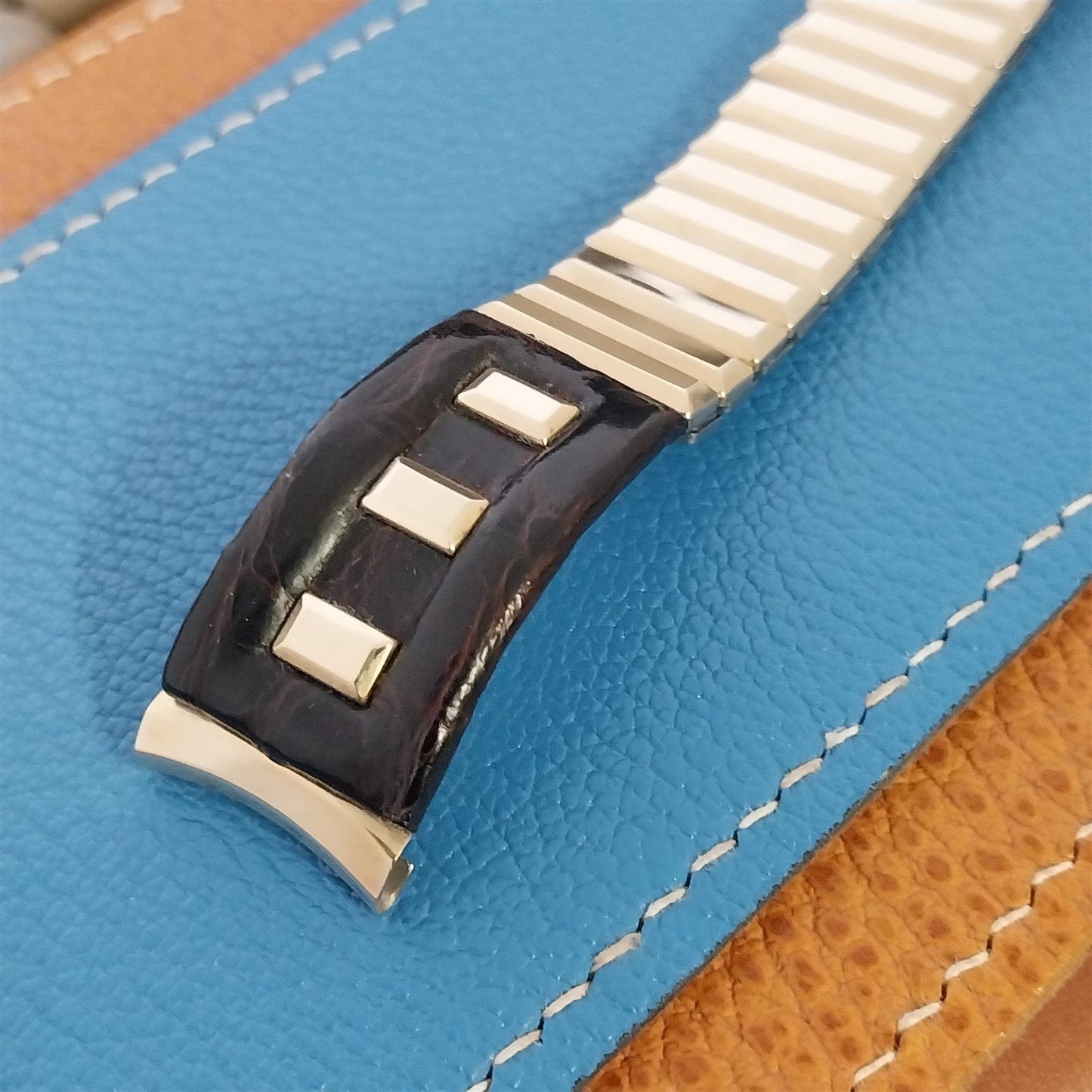 Vintage Admiral 17.2mm 10k Gold-Filled & Alligator Unused Classic Watch Band