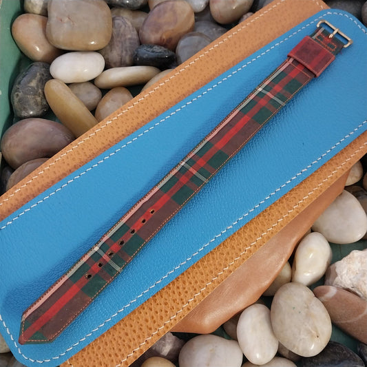 19mm Red & Green Tartan Plaid Classic Unused Classic 1950s Vintage Watch Band
