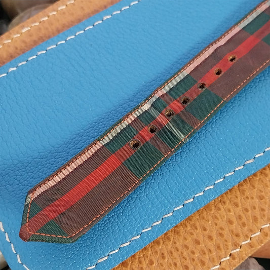 19mm Red & Green Tartan Plaid Classic Unused Classic 1950s Vintage Watch Band