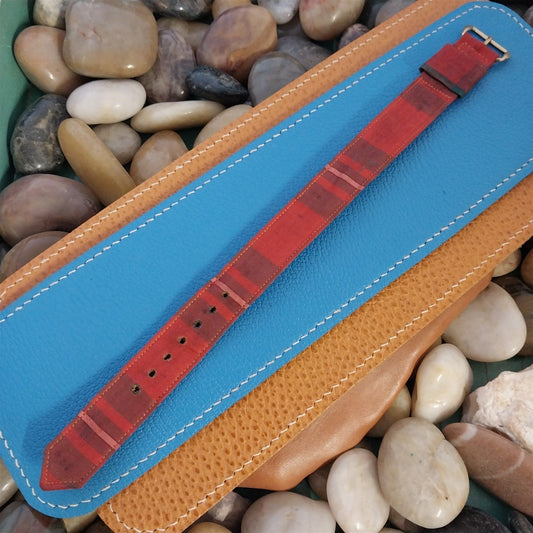 17.2mm Red Tartan Madras Plaid Classic Unused Classic 1950s Vintage Watch Band