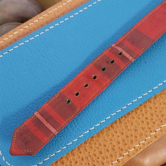 17.2mm Red Tartan Madras Plaid Classic Unused Classic 1950s Vintage Watch Band