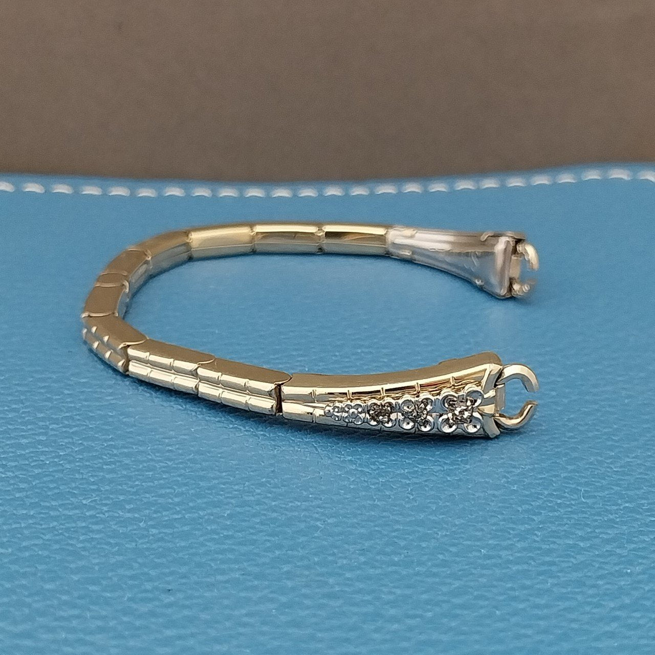 Vintage 1958 Ladies Yellow & White Gold-Fill Diamond Adorna Cocktail Watch Band