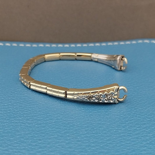 Vintage 1958 Ladies Yellow & White Gold-Fill Diamond Adorna Cocktail Watch Band