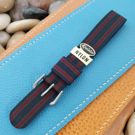 17mm Kreisler Single Pass Striped Nylon Unused Classic 1950s Vintage Watch Band