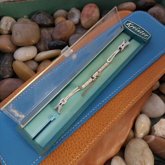 Kreisler Yellow Gold-Filled & Rhinestone Ladies Unused 1960s Vintage Watch Band