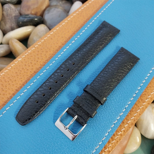 18mm Hirsch Arizona Black Leather Tapered 18/16 Unused NOS Vintage Watch Band