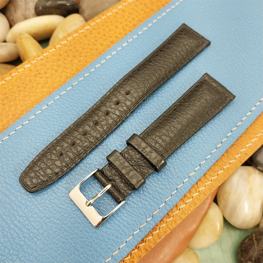 18mm Hirsch Arizona Black Leather Tapered 18/16 Unused NOS Vintage Watch Band