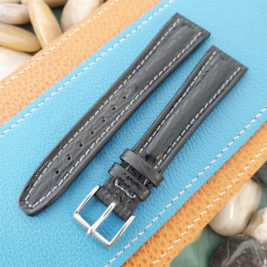 20mm Hirsch Black Shark Long Unused Tapered 20/16 Watch Band