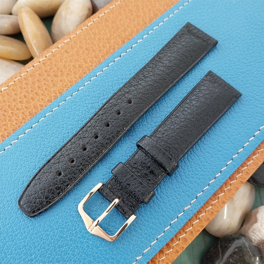 18mm Hirsch Arizona Black Leather Tapered 18/16 Unused NOS Vintage Watch Band