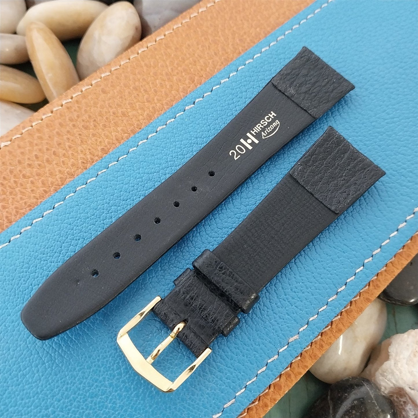 18mm Hirsch Arizona Black Leather Tapered 18/16 Unused NOS Vintage Watch Band