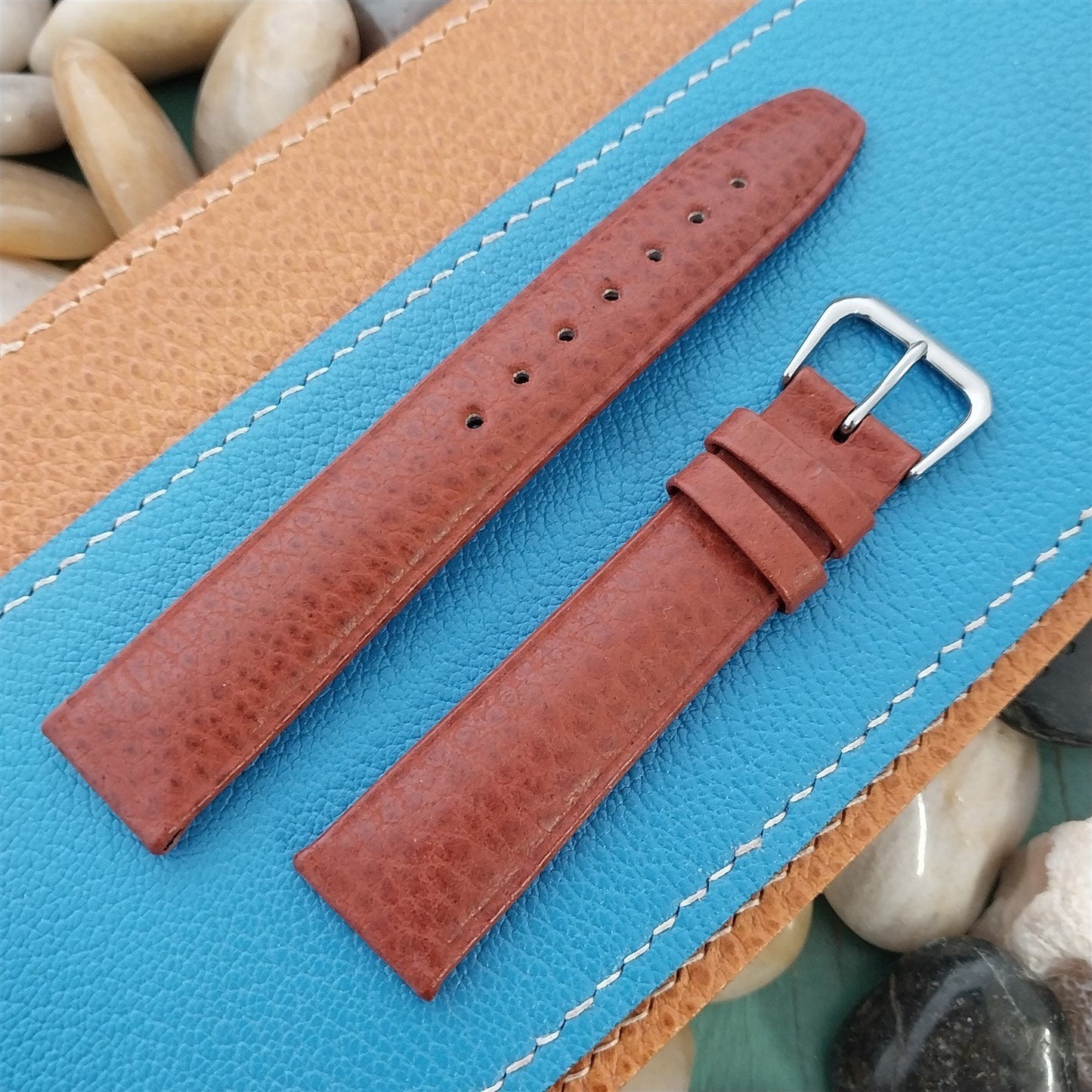 18mm Hirsch Arizona Brown Leather Tapered 18/16 Unused NOS Vintage Watch Band