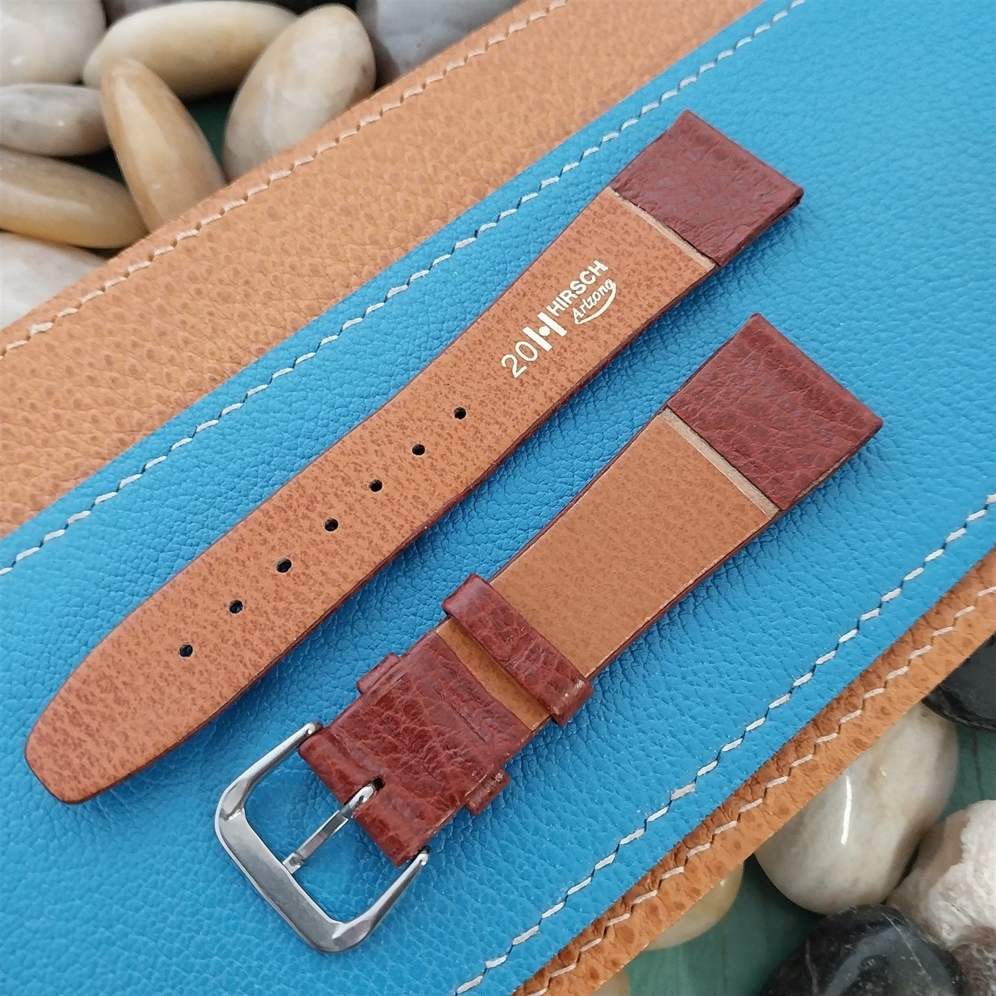 20mm Hirsch Arizona Tapered Brown Leather 20/16 Unused NOS Vintage Watch Band