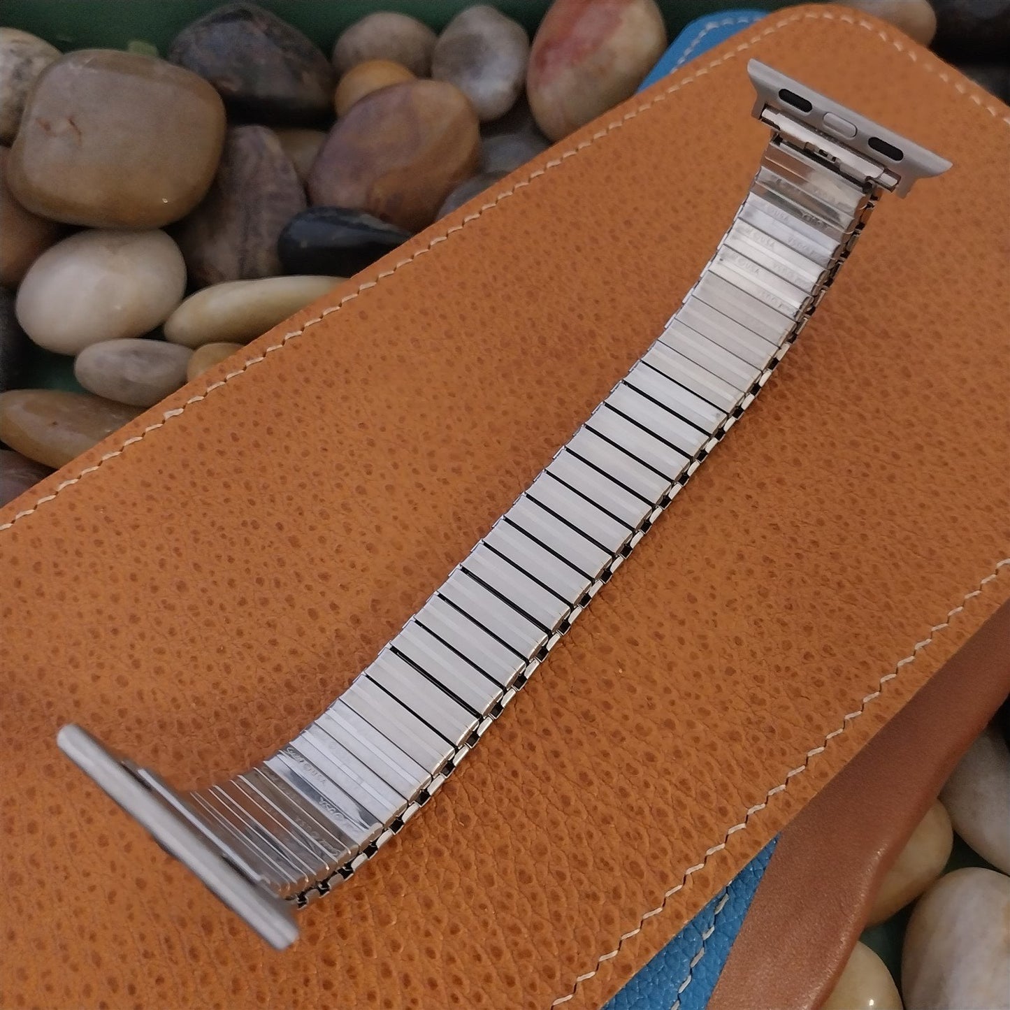 Vintage Beads of Rice Stainless Speidel Stretch Watch Band for 38mm Apple Watch