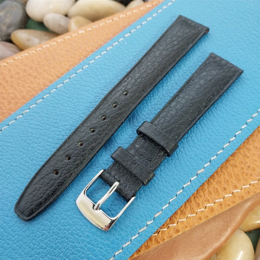 16mm Hirsch Arizona Black Leather Tapered 16/14 Unused NOS Vintage Watch Band