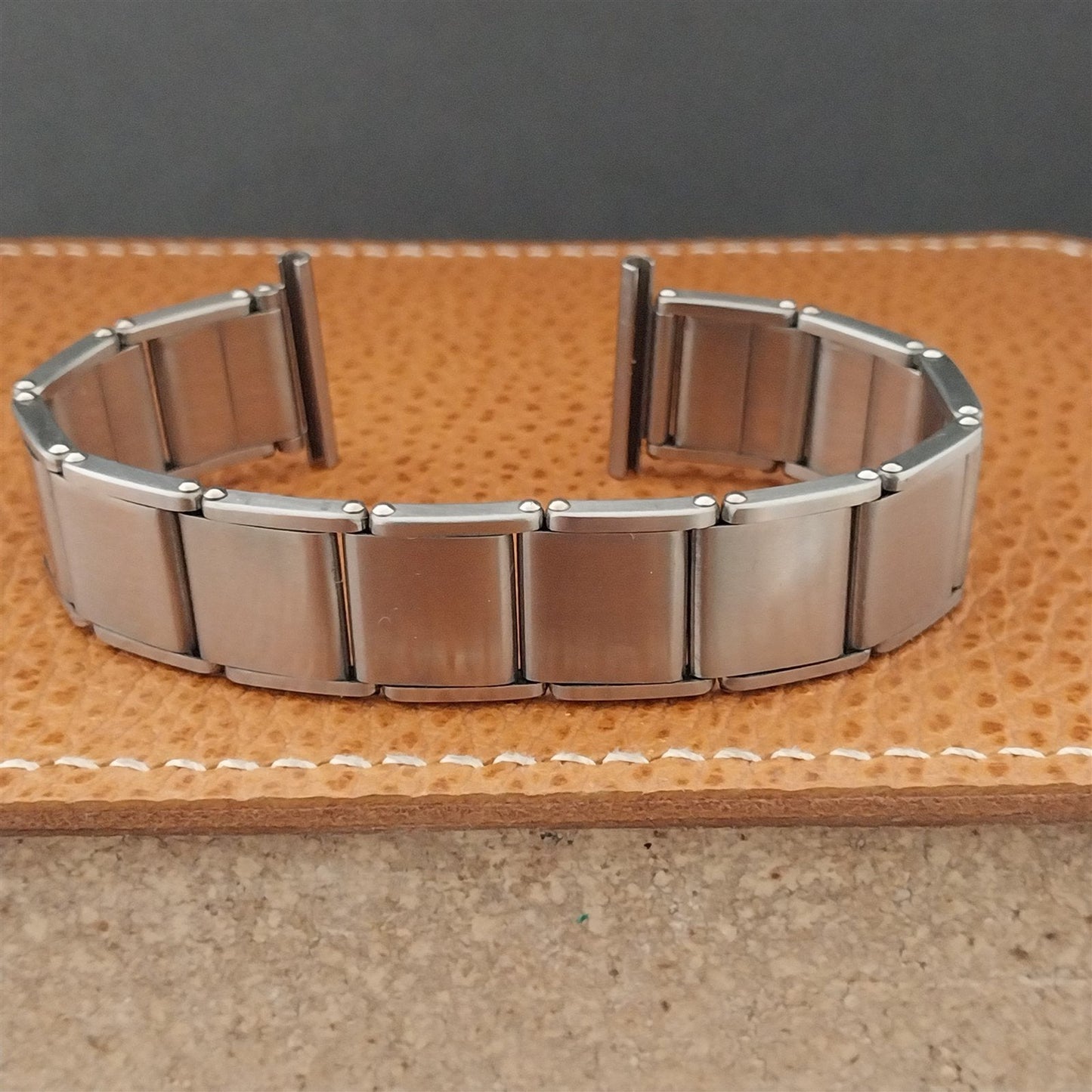 Vintage 20mm 19mm HC Rivet Link Swiss Stainless Steel Classic 1960s Watch Band