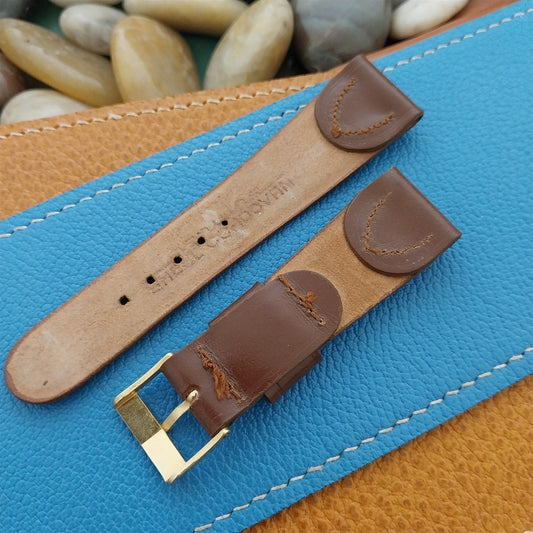 Vintage 19.5mm Short Classic Brown Shell Cordovan Unused 1950s Watch Band