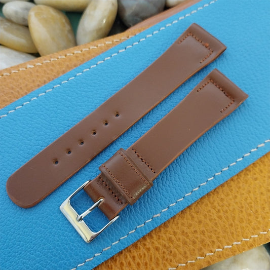 3/4" Brown Shell Cordovan Classic Tapered 1950s nos Unused Vintage Watch Band