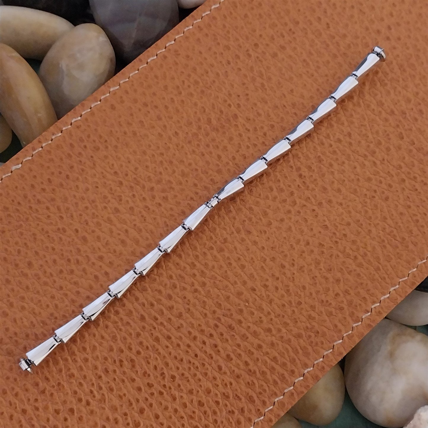 Ladies White Gold-Fill Gemex Single Lug Unused 1950s Vintage Cocktail Watch Band