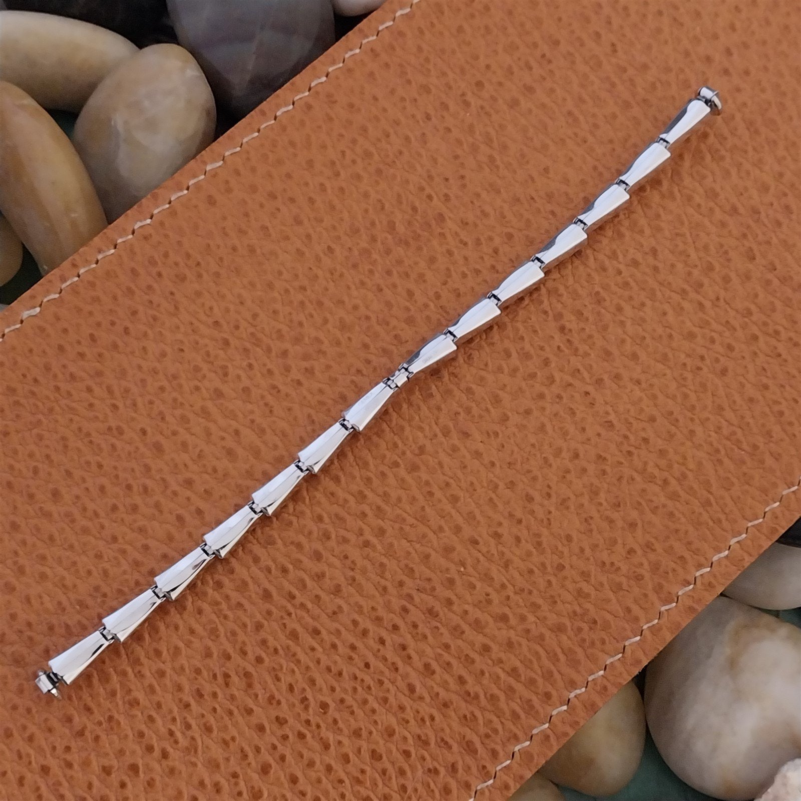 Ladies White Gold-Fill Gemex Single Lug Unused 1950s Vintage Cocktail Watch Band