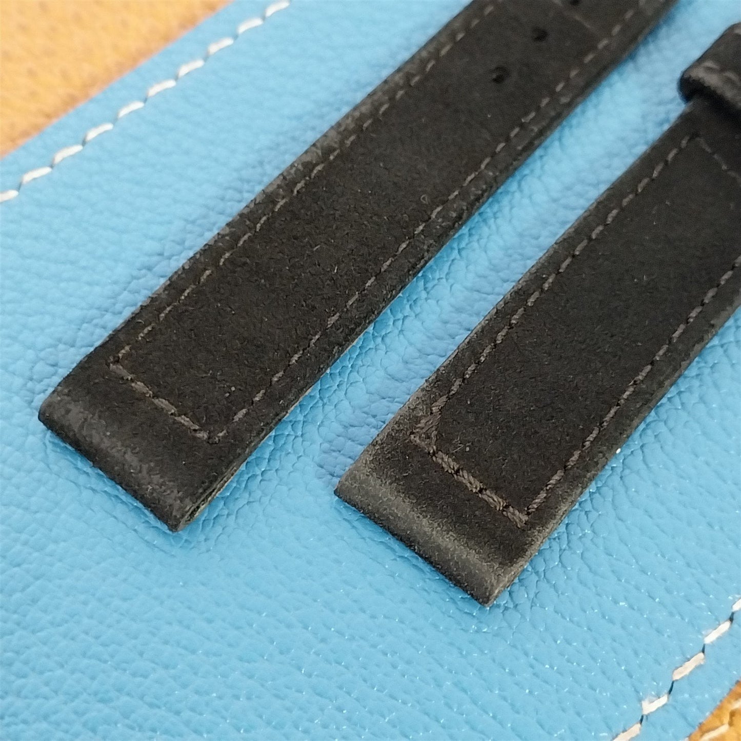 Elgin Black Suede 15mm Vintage Watch Band & Silver-Tone Logo Buckle