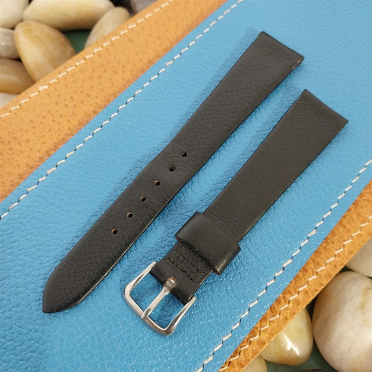 17mm Hamilton 1960s Black Calf & Stainless Logo Buckle Unused Vintage Watch Band