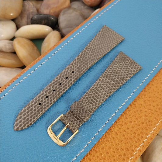 Vintage 22mm Speidel Tapered Gray Lizard Unused nos Classic 1980s Watch Band