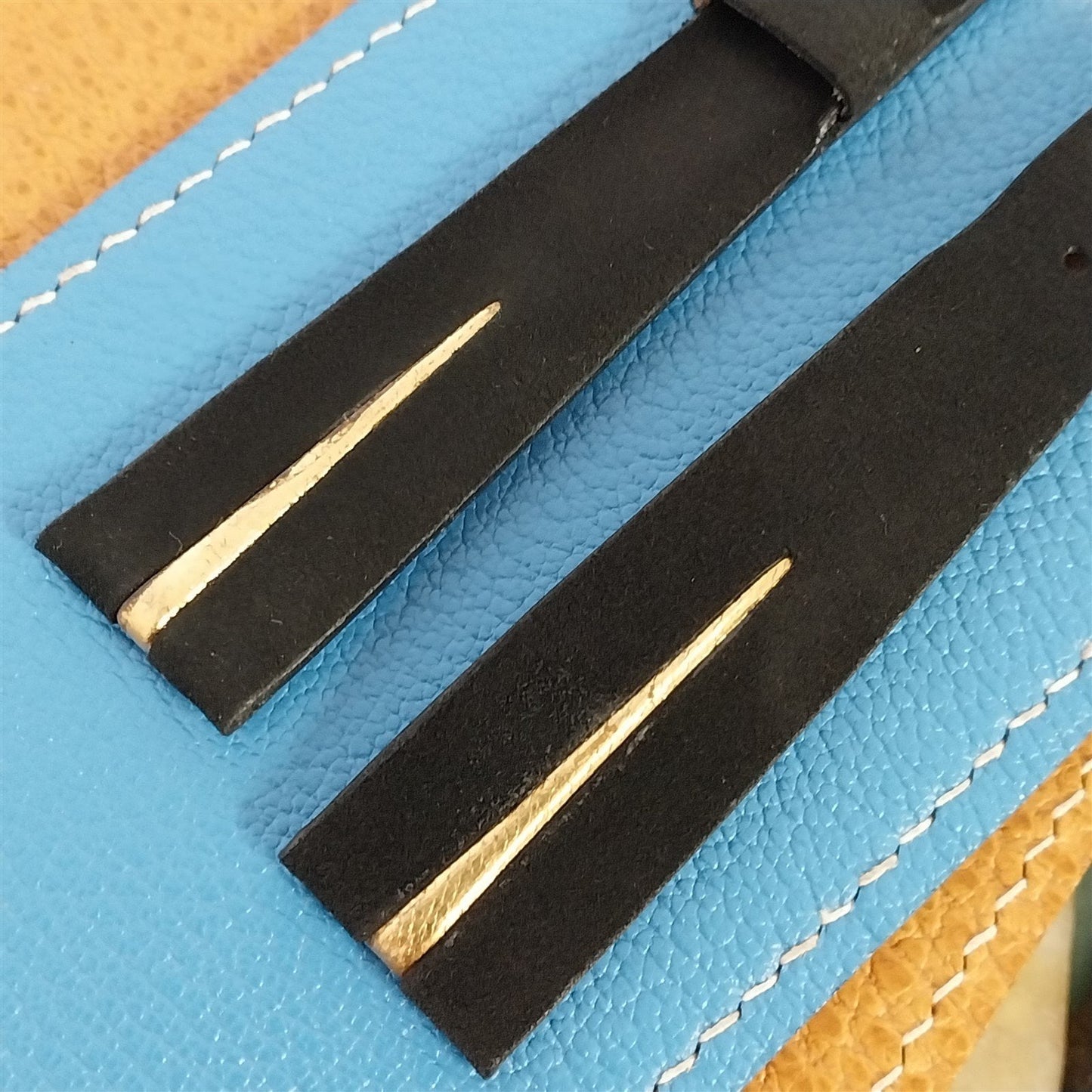 Vintage MCM 19mm Kreisler Suede & Gold Dart Long 1950s Unused Watch Band