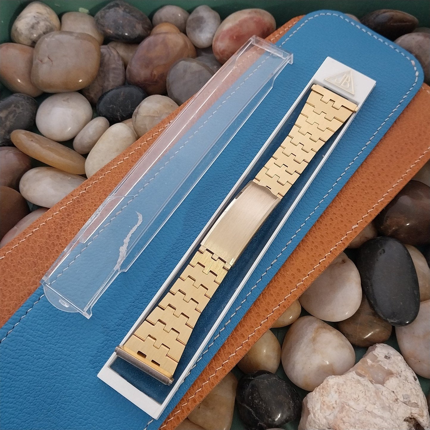 Gold-Tone JB Champion LED LCD 1970s-1980s Vintage Watch Band nos 25mm 22mm