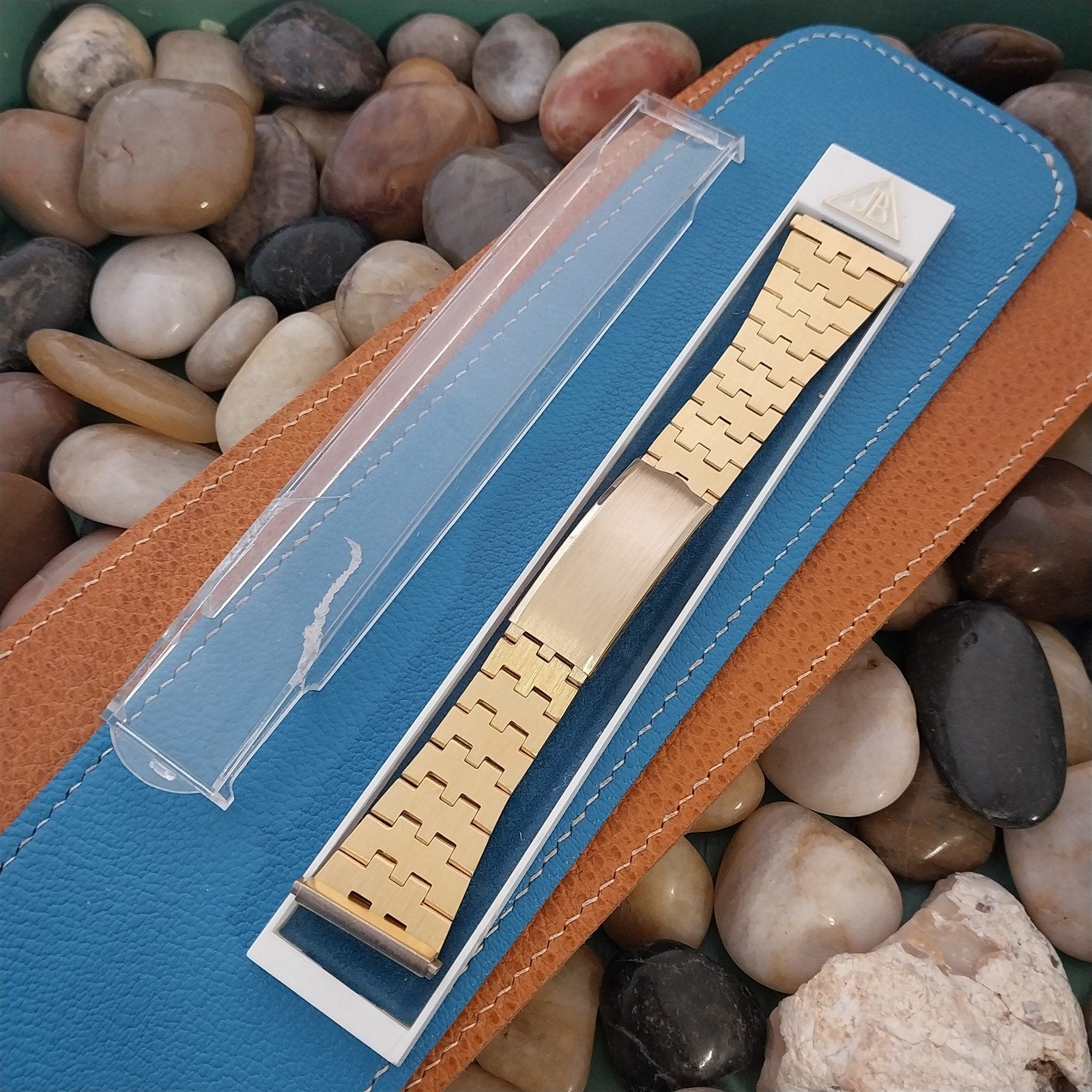 Gold-Tone JB Champion LED LCD 1970s-1980s Vintage Watch Band nos 25mm 22mm