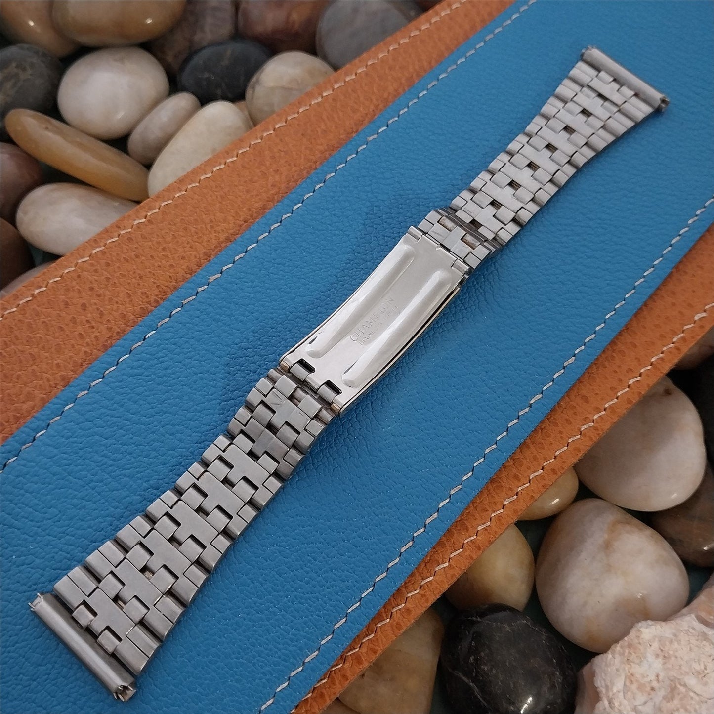 Gold-Tone JB Champion LED LCD 1970s-1980s Vintage Watch Band nos 25mm 22mm