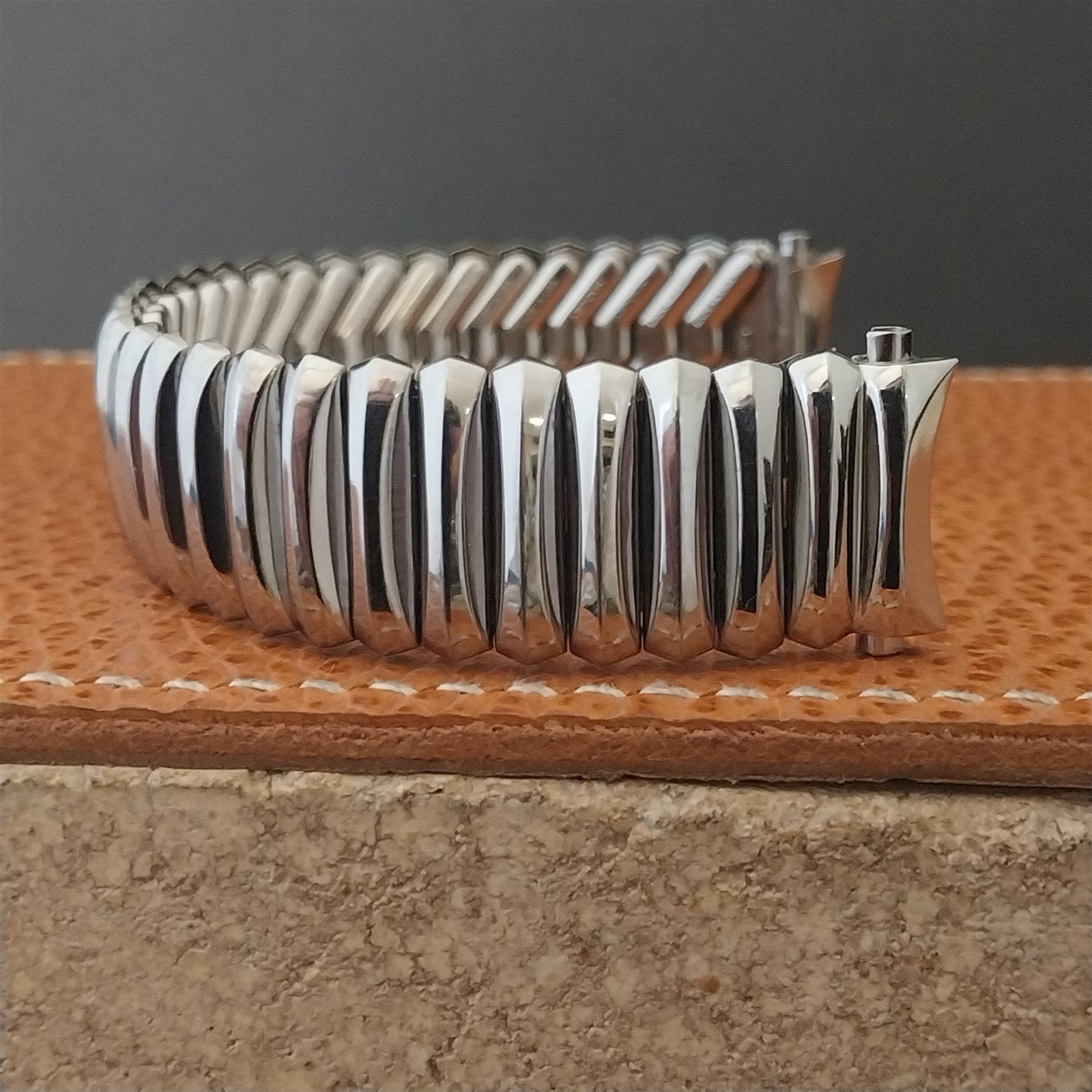 1950s Elgin Hadley Classic Stainless Stretch 16mm 17mm 18mm Vintage Watch Band