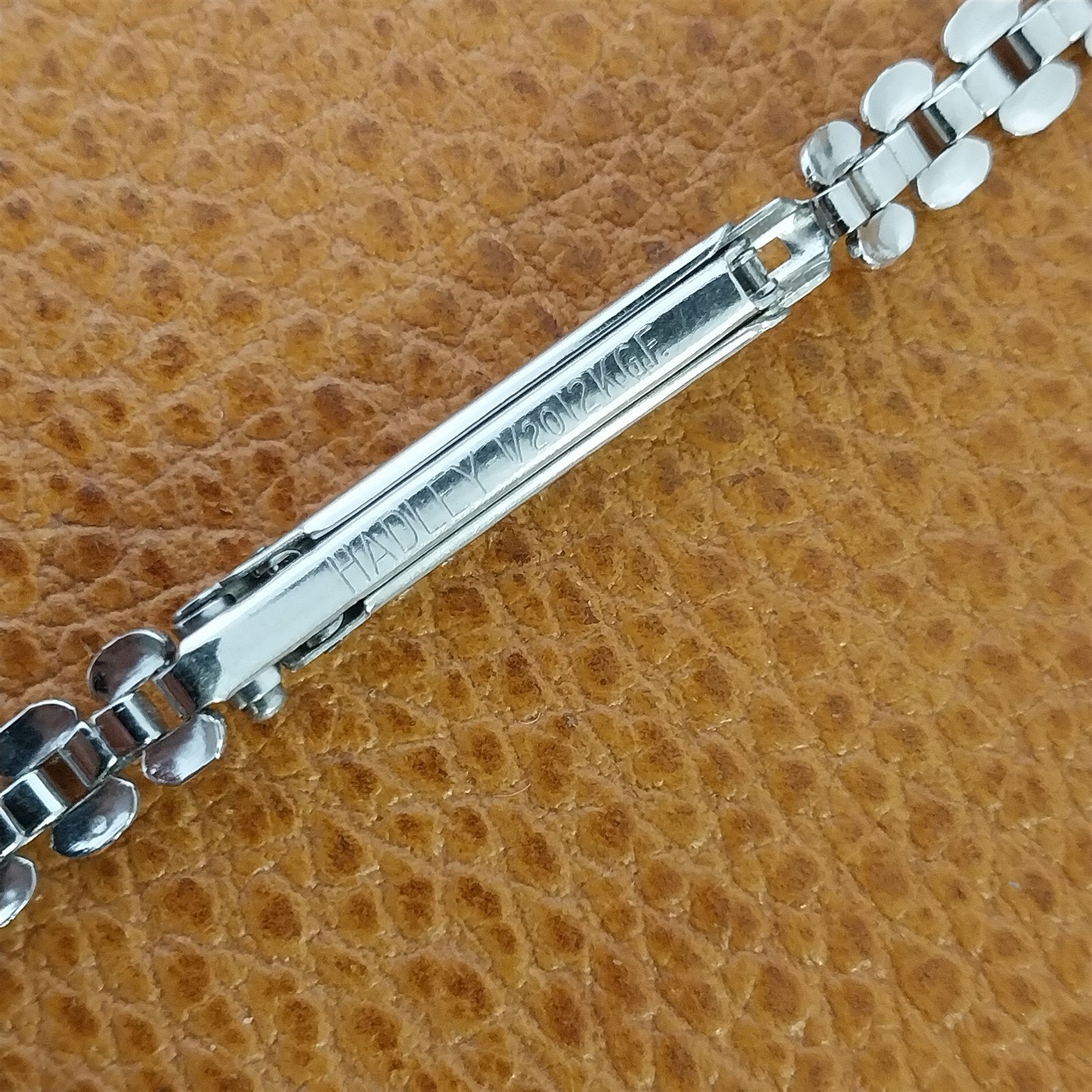 Vintage 1950s Ladies 1/2" White Gold-Filled Hadley Unused Cocktail Watch Band