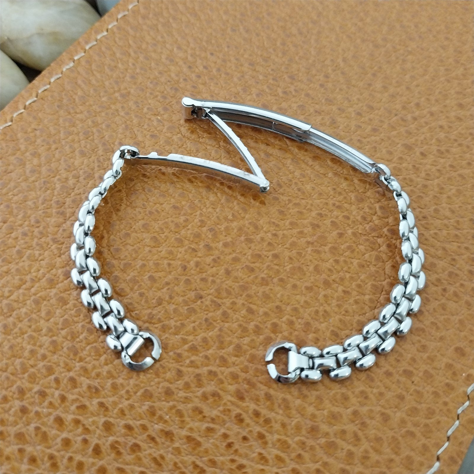 Vintage 1950s Ladies 1/2" White Gold-Filled Hadley Unused Cocktail Watch Band