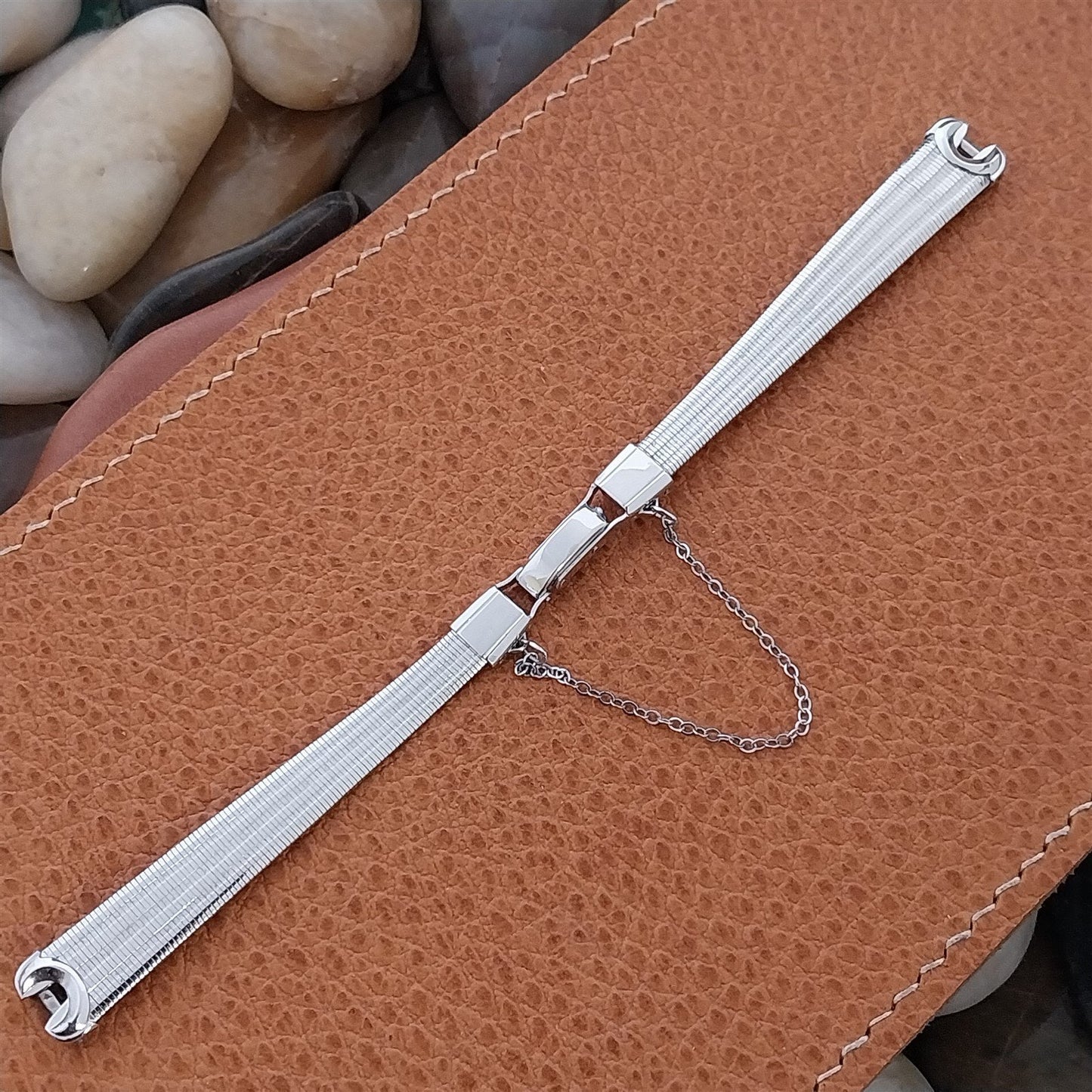 Vintage Ladies 1940s-1950s 12k White Gold-Fill Forstner Two-Piece Watch Band