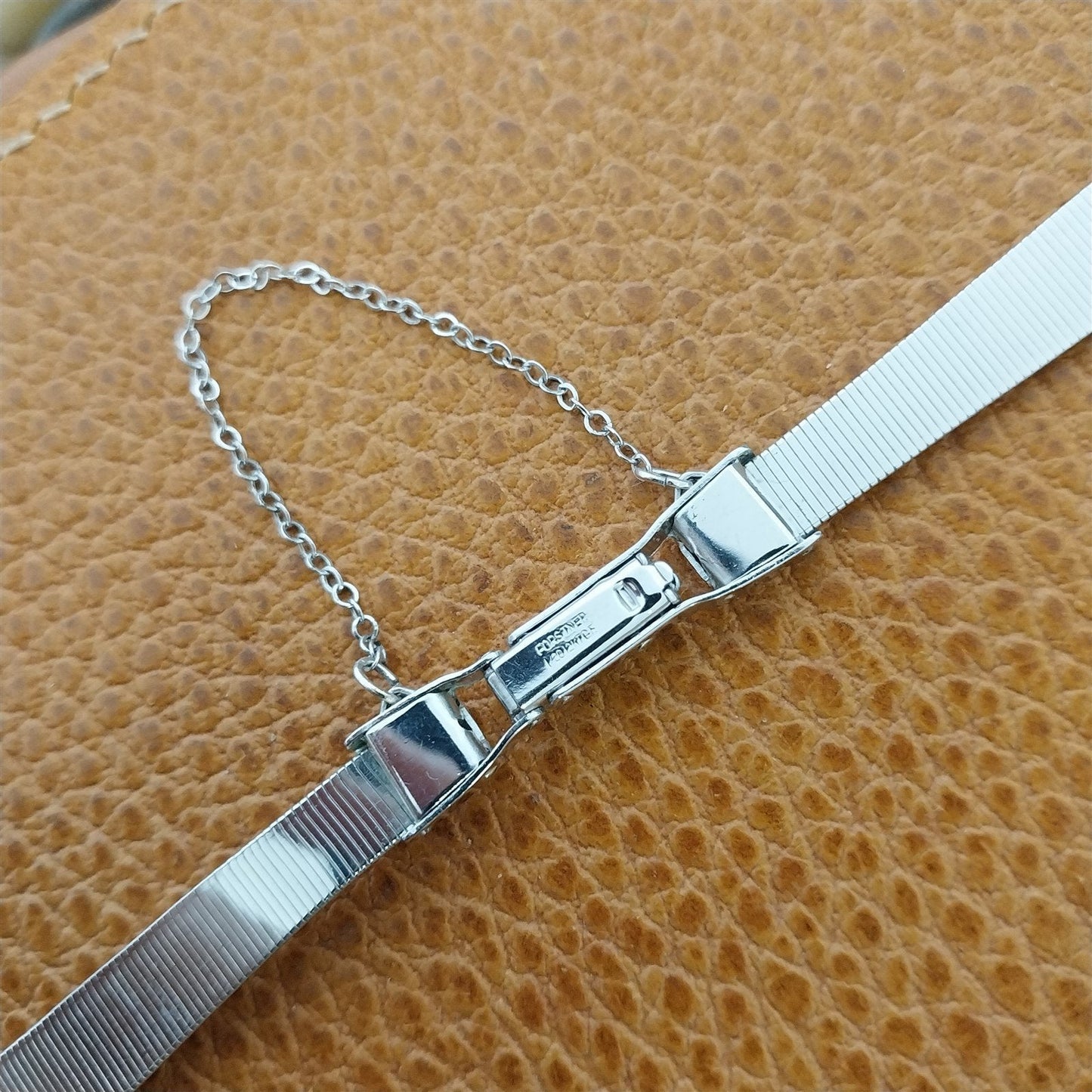 Vintage Ladies 1940s-1950s 12k White Gold-Fill Forstner Two-Piece Watch Band