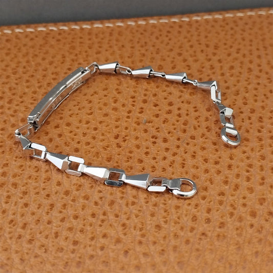 1940s Vintage Ladies Finesse USA 12k White Gold Filled Cocktail Watch Bracelet