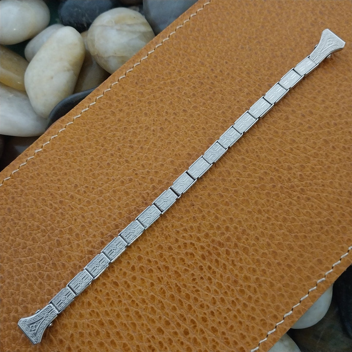 1920s Wire Lug 10mm White Gold-Fill Ladies Nouveau Used Antique Watch Bracelet