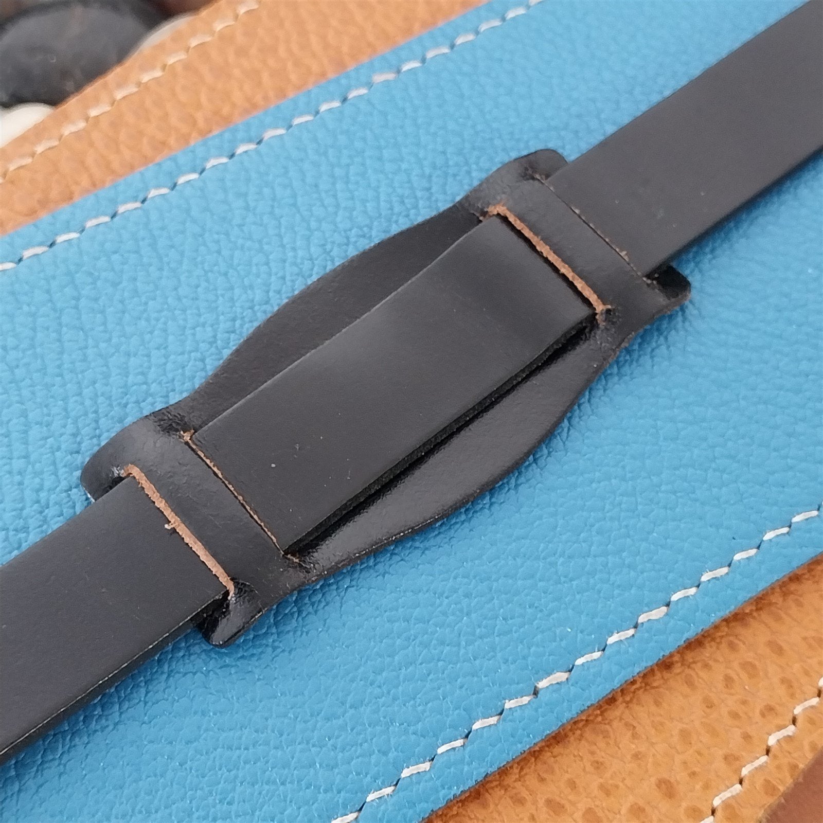 Vintage 5/8" Black Shell Cordovan Single Pass With Pad Unused Classic Watch Band