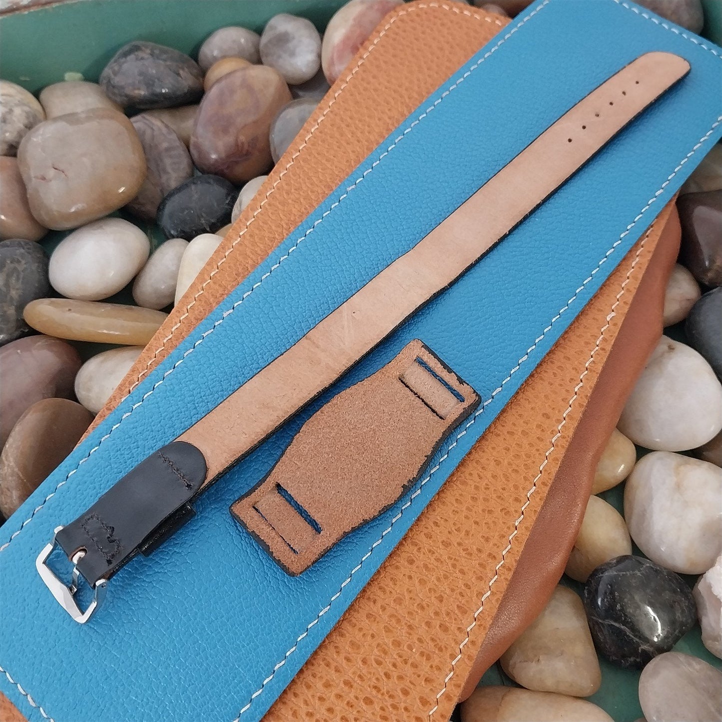 Vintage 5/8" Black Shell Cordovan Single Pass With Pad Unused Classic Watch Band