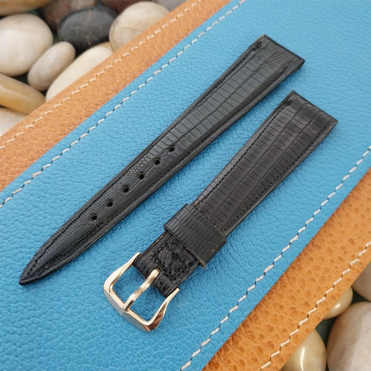 1950s Vintage 17.4mm Kreisler Wittnauer Black Lizard nos Unused Watch Band