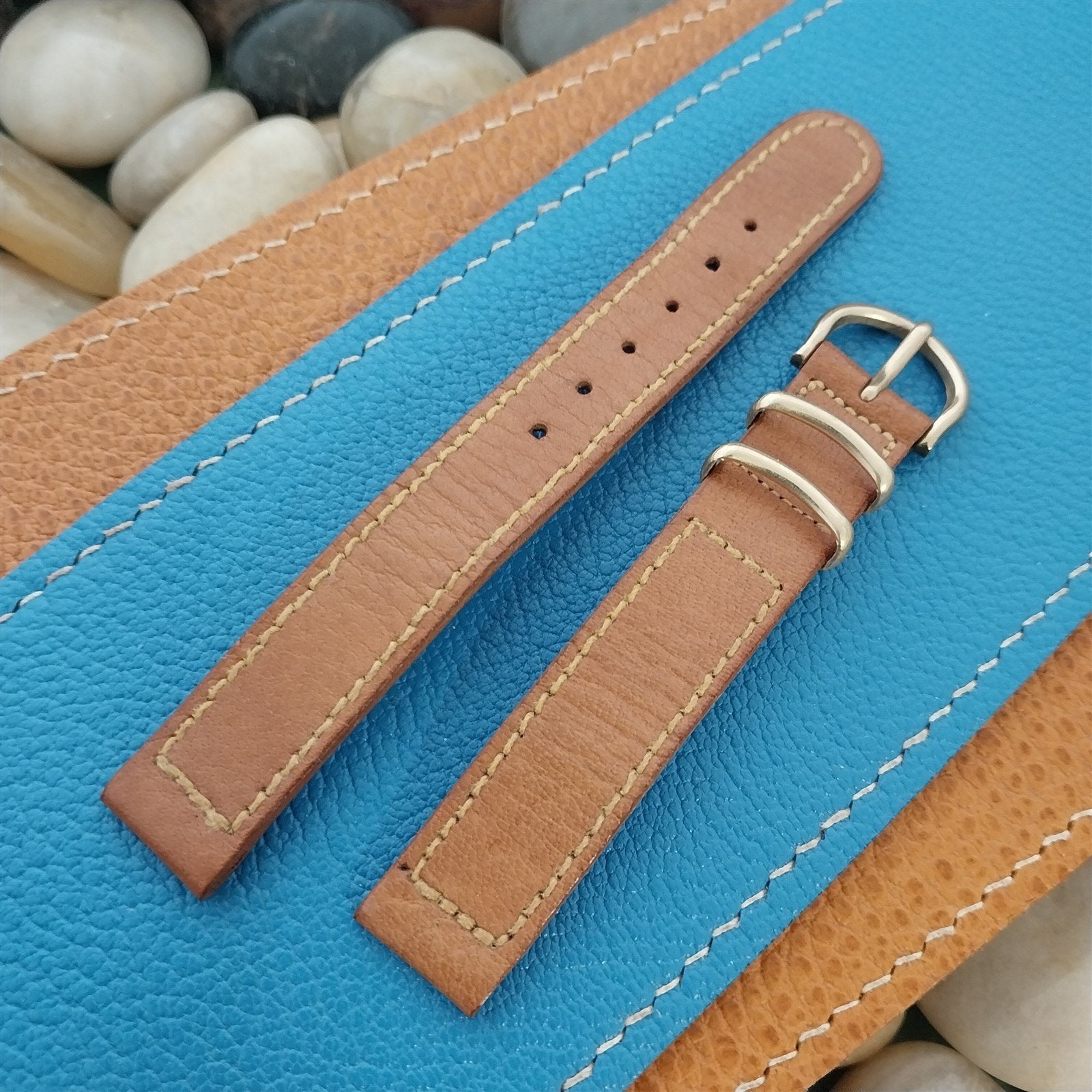 Vintage 14mm Bulova Calfskin Unused nos Watch Band & 14k Gold-Filled Buckle