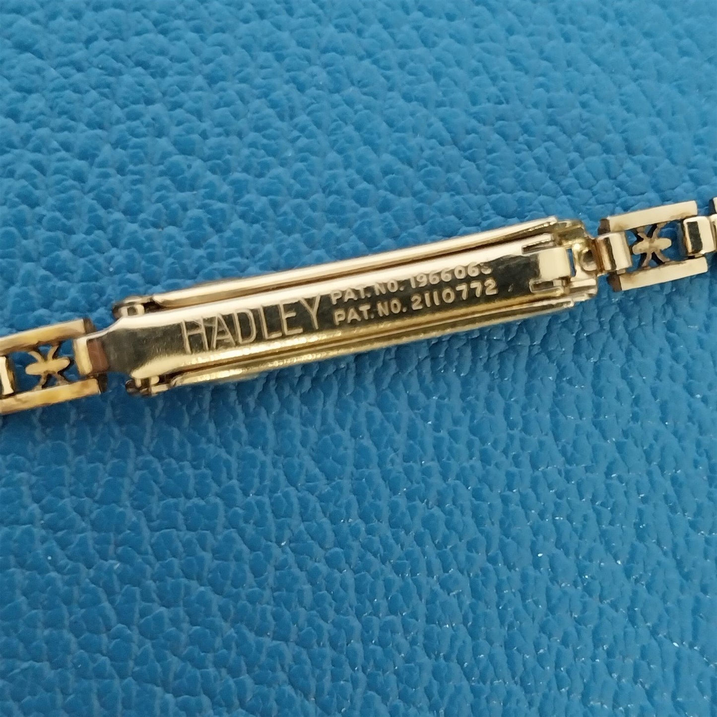 1940s Vintage Hadley USA Yellow Gold Filled Ladies Cocktail Watch Bracelet