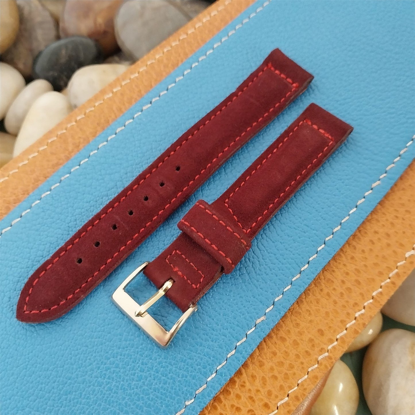 Vintage 1950s 5/8" Hamilton Logo Suede Classic Single-Keepr Unused Watch Band