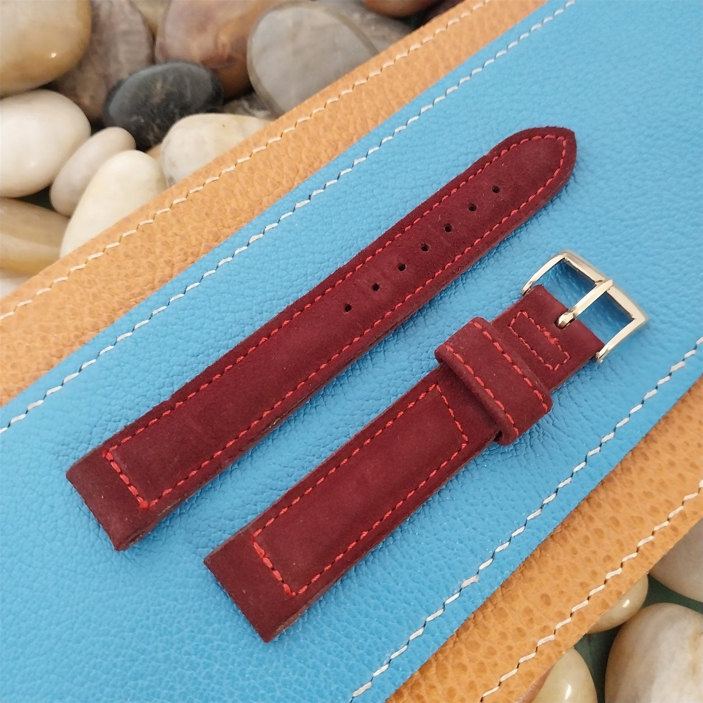 Vintage 1950s 5/8" Hamilton Logo Suede Classic Single-Keepr Unused Watch Band