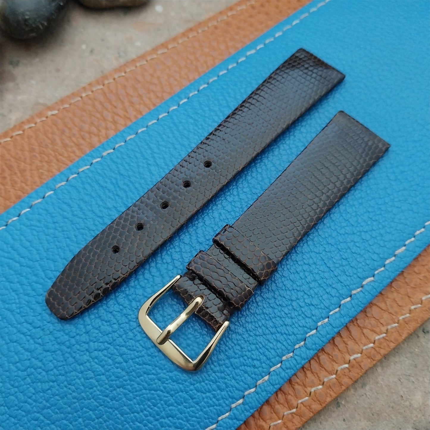 Vintage 16mm Baume Mercier Swiss NOS Unused Lizard Classic Watch Strap