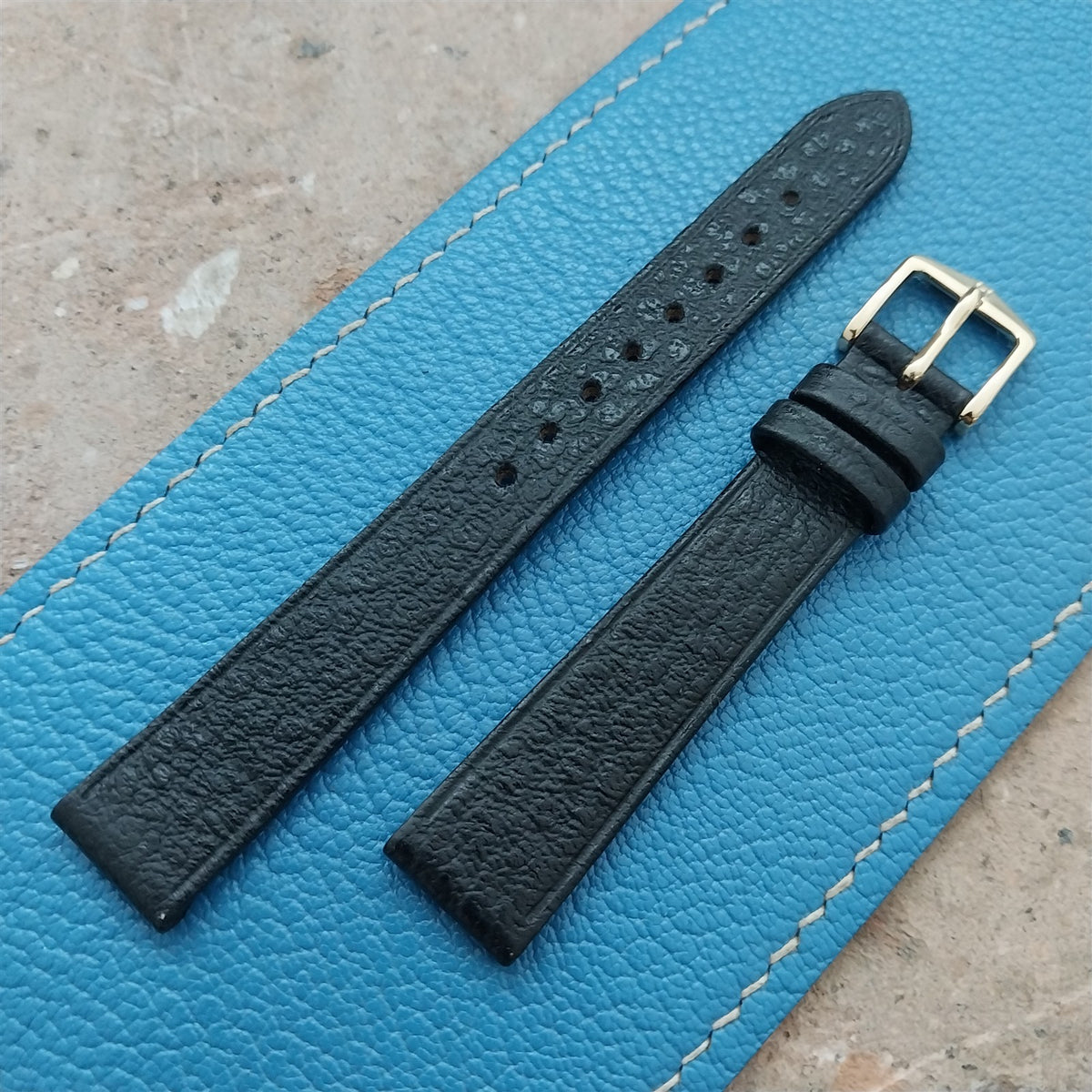 14mm Ladies Hirsch Black Saddle Leather Watch Strap
